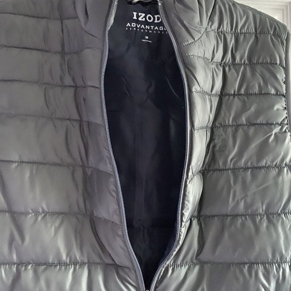 MEN'S IZOD ADVANTAGE PERFORMANCE CHARCOAL PUFFER VEST SZ M - Picture 4 of 4